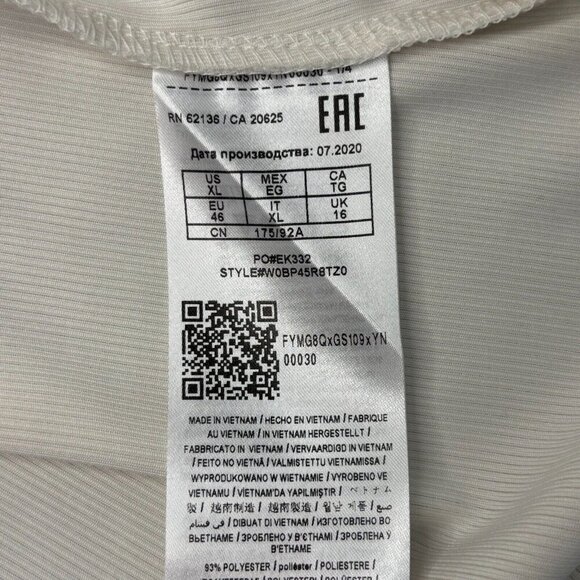 GUESS Lola Cutout Mock Turtleneck 3/4 Sleeve Cream White NWT XL $49 Retail - Picture 6 of 9